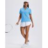 imageMAGCOMSEN Womens Polo Shirts Short Sleeve UPF 50 Sun Protection Golf Shirt V Neck Collared Tops Dry FitSky Blue