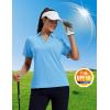 imageMAGCOMSEN Womens Polo Shirts Short Sleeve UPF 50 Sun Protection Golf Shirt V Neck Collared Tops Dry FitSky Blue