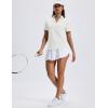 imageMAGCOMSEN Womens Polo Shirts Short Sleeve UPF 50 Sun Protection Golf Shirt V Neck Collared Tops Dry FitWhite