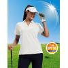 imageMAGCOMSEN Womens Polo Shirts Short Sleeve UPF 50 Sun Protection Golf Shirt V Neck Collared Tops Dry FitWhite