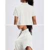 imageMAGCOMSEN Womens Polo Shirts Short Sleeve UPF 50 Sun Protection Golf Shirt V Neck Collared Tops Dry FitWhite