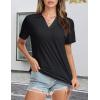 imageMAGCOMSEN Womens Polo Shirts VNeck Short Sleeve UPF 50 Sun Protection Collared Golf Shirt Work Summer TopsBlack