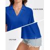 imageMAGCOMSEN Womens Polo Shirts VNeck Short Sleeve UPF 50 Sun Protection Collared Golf Shirt Work Summer TopsColorblue