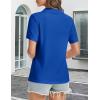 imageMAGCOMSEN Womens Polo Shirts VNeck Short Sleeve UPF 50 Sun Protection Collared Golf Shirt Work Summer TopsColorblue