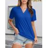imageMAGCOMSEN Womens Polo Shirts VNeck Short Sleeve UPF 50 Sun Protection Collared Golf Shirt Work Summer TopsColorblue