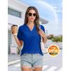 imageMAGCOMSEN Womens Polo Shirts VNeck Short Sleeve UPF 50 Sun Protection Collared Golf Shirt Work Summer TopsColorblue