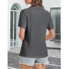 imageMAGCOMSEN Womens Polo Shirts VNeck Short Sleeve UPF 50 Sun Protection Collared Golf Shirt Work Summer TopsDark Grey