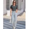 imageMAGCOMSEN Womens Polo Shirts VNeck Short Sleeve UPF 50 Sun Protection Collared Golf Shirt Work Summer TopsDark Grey