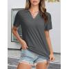 imageMAGCOMSEN Womens Polo Shirts VNeck Short Sleeve UPF 50 Sun Protection Collared Golf Shirt Work Summer TopsDark Grey