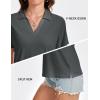 imageMAGCOMSEN Womens Polo Shirts VNeck Short Sleeve UPF 50 Sun Protection Collared Golf Shirt Work Summer TopsDark Grey