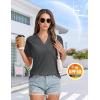 imageMAGCOMSEN Womens Polo Shirts VNeck Short Sleeve UPF 50 Sun Protection Collared Golf Shirt Work Summer TopsDark Grey