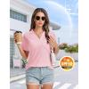 imageMAGCOMSEN Womens Polo Shirts VNeck Short Sleeve UPF 50 Sun Protection Collared Golf Shirt Work Summer TopsLightpink