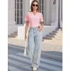 imageMAGCOMSEN Womens Polo Shirts VNeck Short Sleeve UPF 50 Sun Protection Collared Golf Shirt Work Summer TopsLightpink