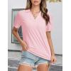 imageMAGCOMSEN Womens Polo Shirts VNeck Short Sleeve UPF 50 Sun Protection Collared Golf Shirt Work Summer TopsLightpink