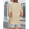 imageMAGCOMSEN Womens Polo Shirts VNeck Short Sleeve UPF 50 Sun Protection Collared Golf Shirt Work Summer TopsLtkhaki