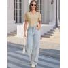 imageMAGCOMSEN Womens Polo Shirts VNeck Short Sleeve UPF 50 Sun Protection Collared Golf Shirt Work Summer TopsLtkhaki