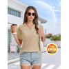 imageMAGCOMSEN Womens Polo Shirts VNeck Short Sleeve UPF 50 Sun Protection Collared Golf Shirt Work Summer TopsLtkhaki