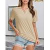 imageMAGCOMSEN Womens Polo Shirts VNeck Short Sleeve UPF 50 Sun Protection Collared Golf Shirt Work Summer TopsLtkhaki
