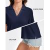 imageMAGCOMSEN Womens Polo Shirts VNeck Short Sleeve UPF 50 Sun Protection Collared Golf Shirt Work Summer TopsNavy