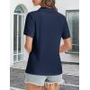 imageMAGCOMSEN Womens Polo Shirts VNeck Short Sleeve UPF 50 Sun Protection Collared Golf Shirt Work Summer TopsNavy