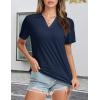 imageMAGCOMSEN Womens Polo Shirts VNeck Short Sleeve UPF 50 Sun Protection Collared Golf Shirt Work Summer TopsNavy