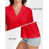 imageMAGCOMSEN Womens Polo Shirts VNeck Short Sleeve UPF 50 Sun Protection Collared Golf Shirt Work Summer TopsTruered