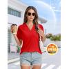 imageMAGCOMSEN Womens Polo Shirts VNeck Short Sleeve UPF 50 Sun Protection Collared Golf Shirt Work Summer TopsTruered