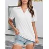 imageMAGCOMSEN Womens Polo Shirts VNeck Short Sleeve UPF 50 Sun Protection Collared Golf Shirt Work Summer TopsWhite
