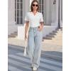 imageMAGCOMSEN Womens Polo Shirts VNeck Short Sleeve UPF 50 Sun Protection Collared Golf Shirt Work Summer TopsWhite