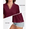imageMAGCOMSEN Womens Polo Shirts VNeck Short Sleeve UPF 50 Sun Protection Collared Golf Shirt Work Summer TopsWinered