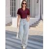 imageMAGCOMSEN Womens Polo Shirts VNeck Short Sleeve UPF 50 Sun Protection Collared Golf Shirt Work Summer TopsWinered