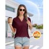 imageMAGCOMSEN Womens Polo Shirts VNeck Short Sleeve UPF 50 Sun Protection Collared Golf Shirt Work Summer TopsWinered