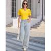 imageMAGCOMSEN Womens Polo Shirts VNeck Short Sleeve UPF 50 Sun Protection Collared Golf Shirt Work Summer TopsYellow