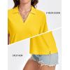 imageMAGCOMSEN Womens Polo Shirts VNeck Short Sleeve UPF 50 Sun Protection Collared Golf Shirt Work Summer TopsYellow
