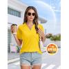 imageMAGCOMSEN Womens Polo Shirts VNeck Short Sleeve UPF 50 Sun Protection Collared Golf Shirt Work Summer TopsYellow