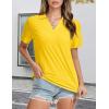 imageMAGCOMSEN Womens Polo Shirts VNeck Short Sleeve UPF 50 Sun Protection Collared Golf Shirt Work Summer TopsYellow