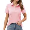 imageMAGCOMSEN Womens Polo Shirts Short Sleeve UPF 50 Golf Collared Shirt for Work Quick Dry Tennis Top Moisture WickLight Pink