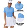 imageMAGCOMSEN Womens Polo Shirts UPF 50 Sun Protection 4 Buttons Casual Work Quick Dry Short Sleeve Collared Golf ShirtFalls Blue