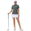 imageMAGCOMSEN Womens Polo Shirts UPF 50 Sun Protection 4 Buttons Casual Work Quick Dry Short Sleeve Collared Golf ShirtGrey
