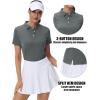 imageMAGCOMSEN Womens Polo Shirts UPF 50 Sun Protection 4 Buttons Casual Work Quick Dry Short Sleeve Collared Golf ShirtGrey
