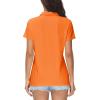 imageMAGCOMSEN Womens Polo Shirts UPF 50 Sun Protection 4 Buttons Casual Work Quick Dry Short Sleeve Collared Golf ShirtOrange