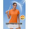 imageMAGCOMSEN Womens Polo Shirts UPF 50 Sun Protection 4 Buttons Casual Work Quick Dry Short Sleeve Collared Golf ShirtOrange