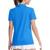 imageMAGCOMSEN Womens Polo Shirts UPF 50 Sun Protection 4 Buttons Casual Work Quick Dry Short Sleeve Collared Golf ShirtSea Blue
