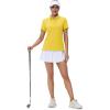 imageMAGCOMSEN Womens Polo Shirts UPF 50 Sun Protection 4 Buttons Casual Work Quick Dry Short Sleeve Collared Golf ShirtYellow