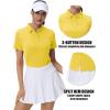 imageMAGCOMSEN Womens Polo Shirts UPF 50 Sun Protection 4 Buttons Casual Work Quick Dry Short Sleeve Collared Golf ShirtYellow