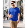 imageMAGCOMSEN Mens TShirts Short Sleeve Cotton Crew Neck Soft Breathable T Shirts Casual Plain Classic Summer TeesColor Blue