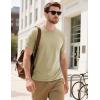 imageMAGCOMSEN Mens TShirts Short Sleeve Cotton Crew Neck Soft Breathable T Shirts Casual Plain Classic Summer TeesKhaki