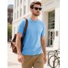imageMAGCOMSEN Mens TShirts Short Sleeve Cotton Crew Neck Soft Breathable T Shirts Casual Plain Classic Summer TeesWaterfall Blue