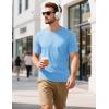 imageMAGCOMSEN Mens TShirts Short Sleeve Cotton Crew Neck Soft Breathable T Shirts Casual Plain Classic Summer TeesWaterfall Blue