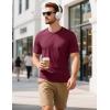 imageMAGCOMSEN Mens TShirts Short Sleeve Cotton Crew Neck Soft Breathable T Shirts Casual Plain Classic Summer TeesWine Red